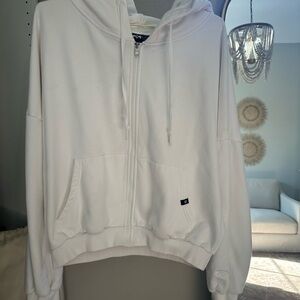 Popflex Cloud Hoodie White Zip-Up Hoodie